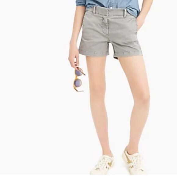 J. Crew Women's Grey Chino Cotton Shorts - Size 8 - Picture 1 of 7